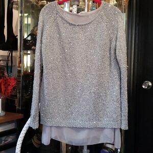 Fancy grey sweater blouse